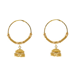 22K Yellow Gold Jhumka Hoop Earrings (17.5gm)