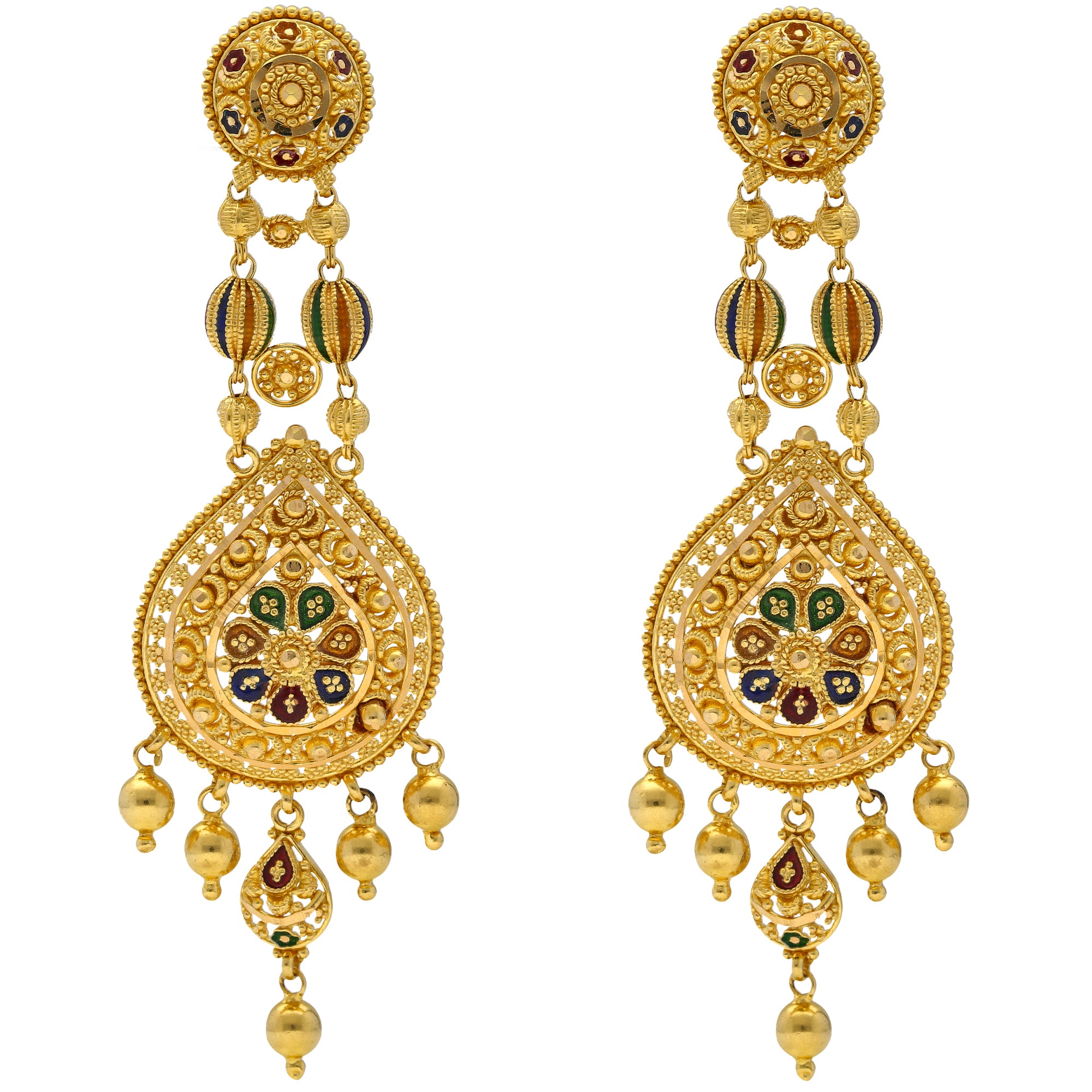 Gold Chandbali Earrings – Hirapanna Jewellers
