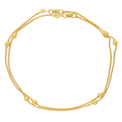 22K Yellow Gold Beaded Anklet Set (8.6gm)