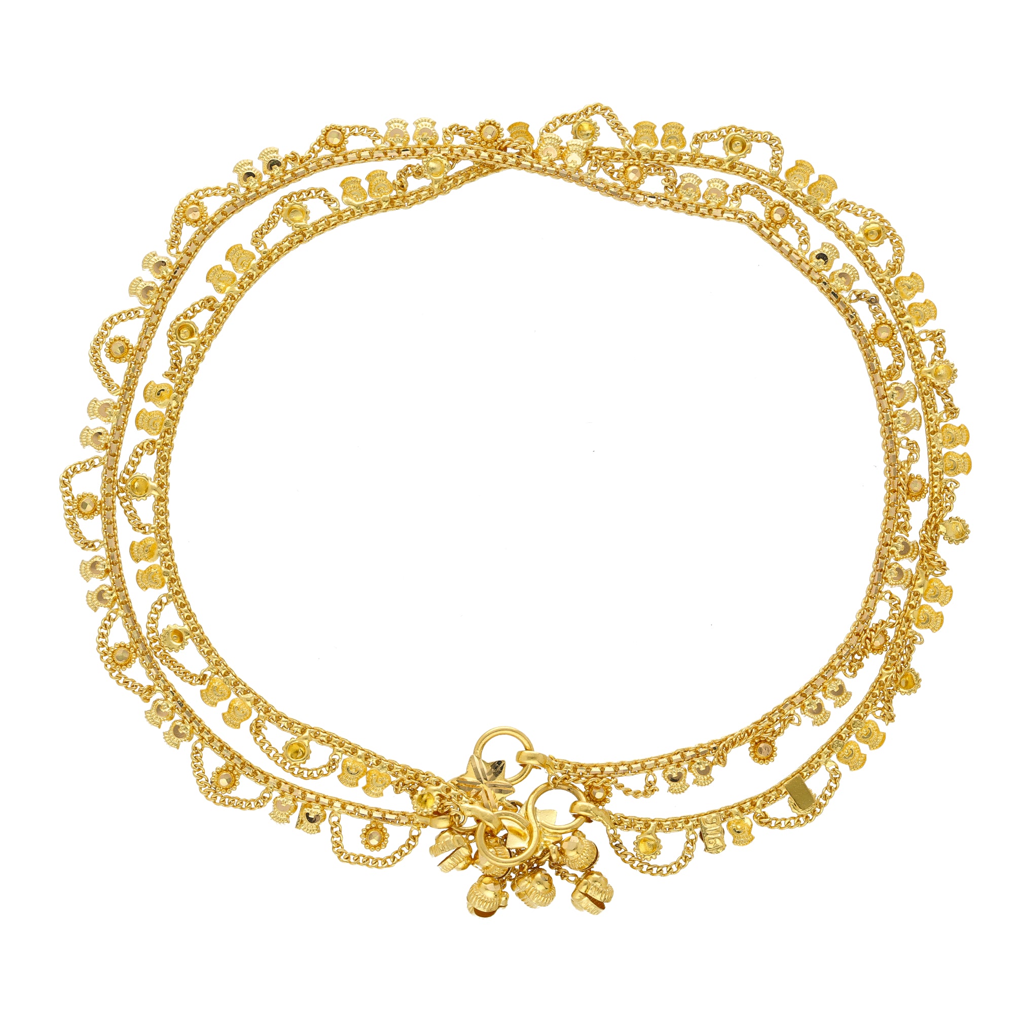 22K Yellow Gold Beaded Anklet Set (17.8gm) – Virani Jewelers