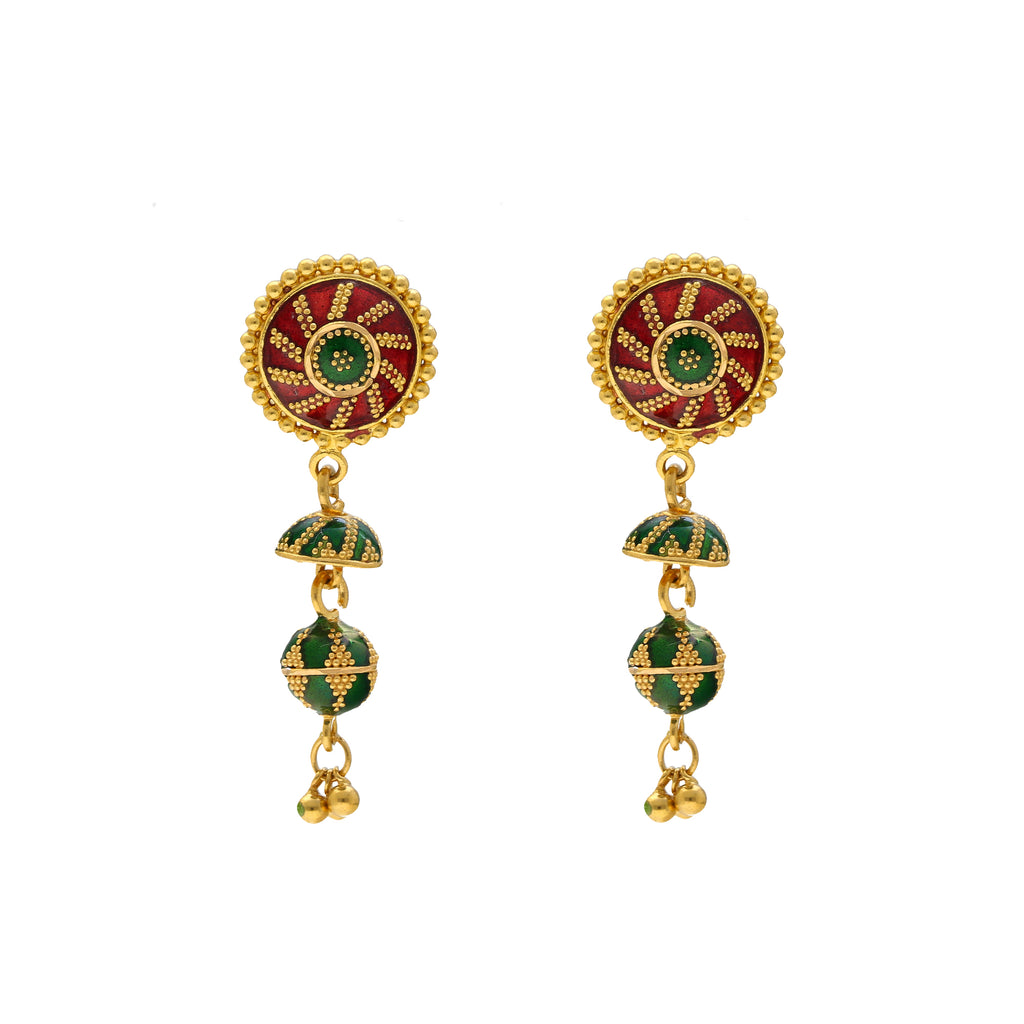 22K Yellow Gold & Enamel Choker Necklace Set (38.6gm) – Virani Jewelers