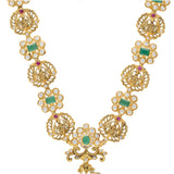 22K Yellow Gold, Gemstone & Pearl Temple Necklace Set (82.9gm) | 


Discover the enchantment of this 22k gold Laxmi necklace set by Virani Jewelers—a legacy of be...