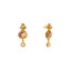 22K Yellow Gold Antique Necklace Set w/ Ruby & CZ (38.8gm)