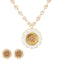 22K Multi-Tone Gold Floral Jewelry Set (24.5gm)