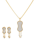 22K Multi-Tone Gold Pendant Set (11.7gm) | 


Experience the enchantment of Virani Jewelers' 22k gold necklace and earring set, a testament ...
