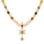 22K Yellow Gold, Kundan & Gems Temple Necklace (21gm)