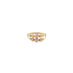 22K Multi-Tone Gold Beaded Ring (3.2gm)