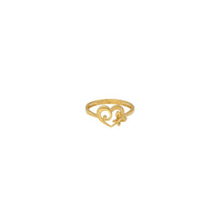 22K Yellow Gold Heart-Shaped Ring (2.2gm)