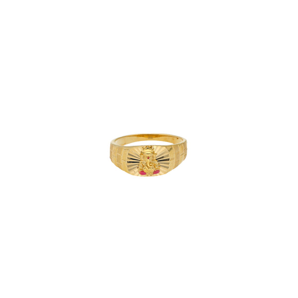 22K Yellow Gold Ganesh Ring (4.5gm) | 


Virani Jewelers proudly presents a 22k gold ring collection that defines opulence, and this go...