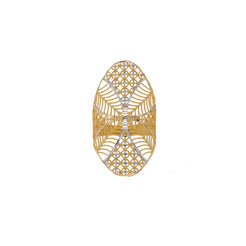 22K Multi-Tone Gold Shield Ring (5.4gm)
