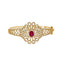 22K Yellow Gold Elegant Hinged-Bangle Bracelet w/a Ruby & CZ Stones (20gm)