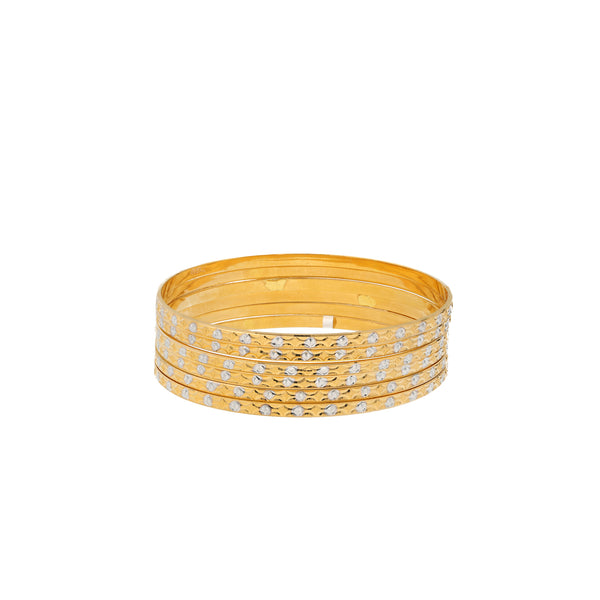 22K Yellow & White Gold Bangle Set of 6 (60.5gm) | 


Virani Jewelers presents a masterpiece of Indian jewelry - these 22k yellow and white gold ban...