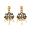22K Antique Gold, Ruby, Pearl & CZ Temple Jewelry Set (69.4gm)