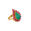 22K Yellow Gold, Emerald, and Ruby Cocktail Ring (8 grams)