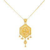 22K Yellow Gold Necklace Set (22.5gm) | 
Virani Jewelers presents a work of art - a 22K Yellow Gold Necklace and Earring Set. This minima...