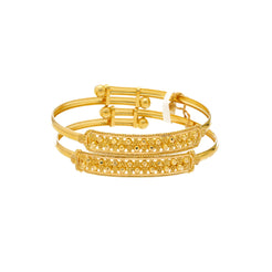 22K Yellow Gold Kids Bangle Set of 2 (11.1gm)