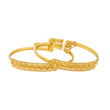 22K Yellow Gold Kids Bangle Set of 2 (11.1gm) | 
Virani Jewelers presents a work of art - this charming 22k yellow gold bangle set for kids. This...