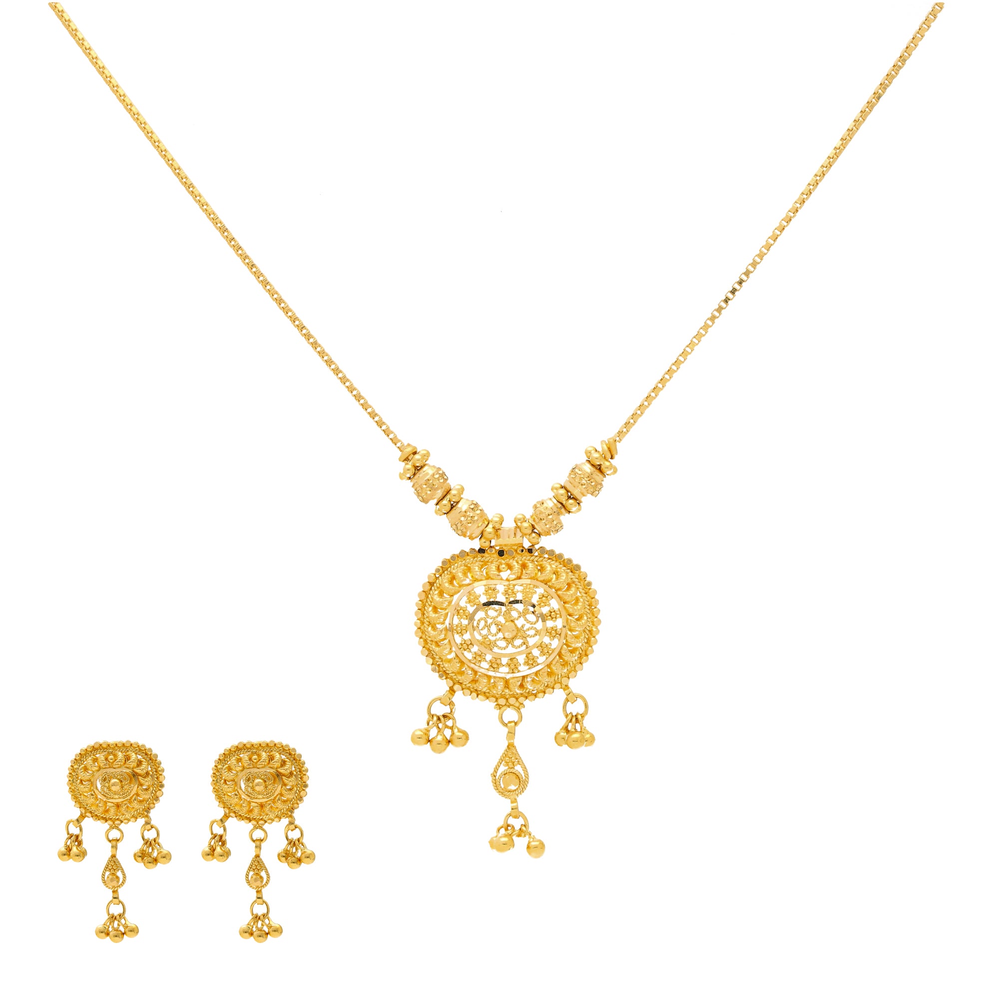 Virani Jewelers 22K Yellow Gold Necklace Set 16.6gm