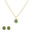 22K Yellow Gold & Emerald Pendant Set (11.2gm)