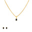 22K Yellow Gold & Sapphire Oval Pendant Set (8.7gm)