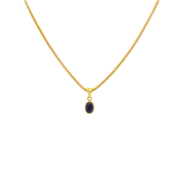 22K Yellow Gold & Sapphire Oval Pendant Set (8.7gm) | 


Elevate your style with this simple 22k gold and sapphire pendant necklace and earring set fro...
