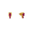 22K Yellow Gold & Ruby Square Layers Pendant Set (11.2gm)