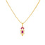 22K Yellow Gold & Ruby Square Layers Pendant Set (11.2gm)