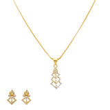 22K Yellow Gold & CZ Art Deco Pendant Set (7.6gm) | 



Virani Jewelers presents a timeless Art Deco-inspired 22K gold pendant necklace and earring s...