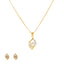22K Yellow Gold & CZ Fancy Pendant Set (7gm)