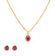 22K Yellow Gold & Ruby Pendant Set (13.2gm)