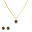 22K Yellow Gold & Sapphire Pendant Set (15gm)