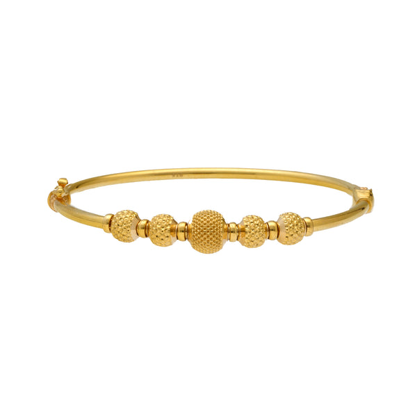 22K Yellow Gold Ball Bead Bangle (11.5gm) | 


Indulge in simple elegance by adorning your wrist in this beautiful 22k gold beaded bangle by ...
