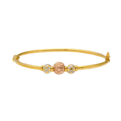 22K Multi-Tone Gold Ball Bead Bangle (10.6gm)