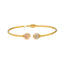22K Multi-Tone Gold Ball Bead Open Bangle (7.4gm)