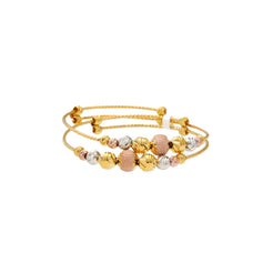 Kid's 22K Multi-Tone Gold Beaded Bangle Set of 2 (7.6gm)