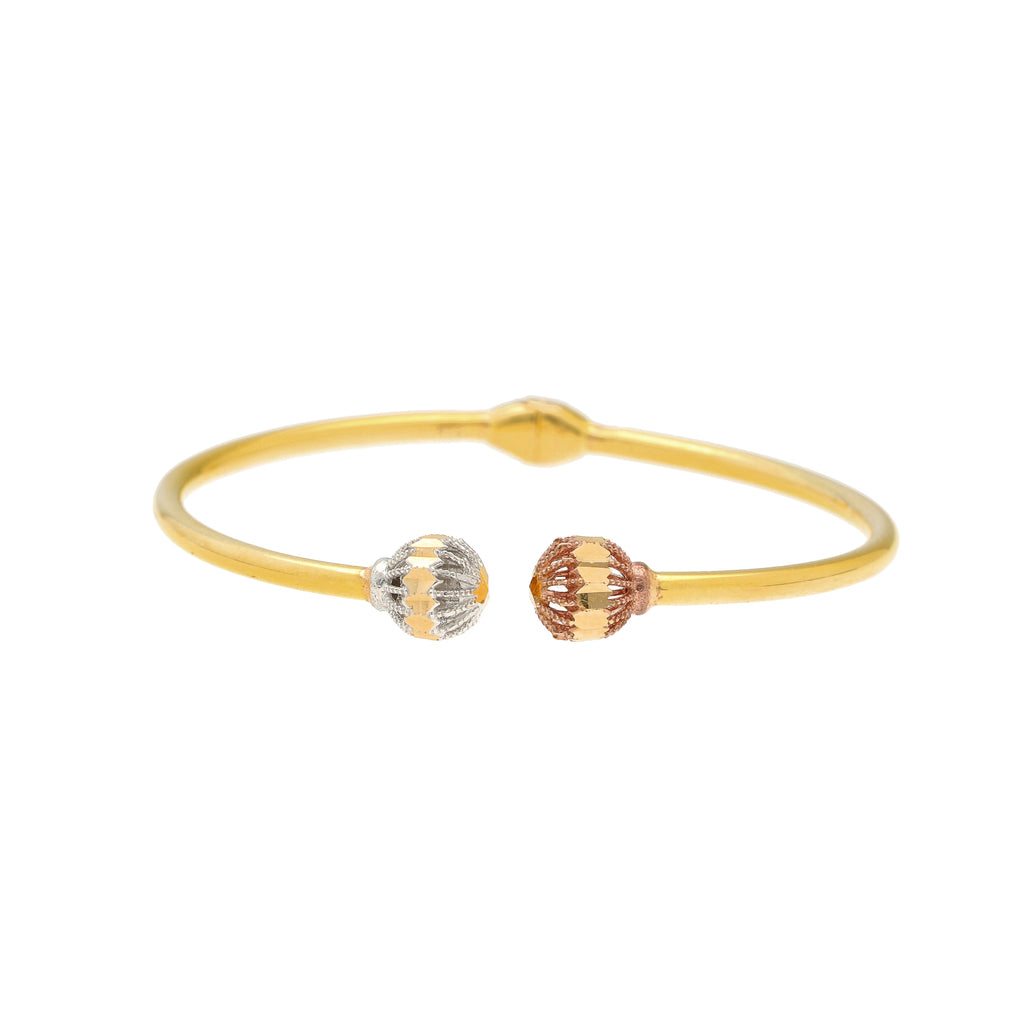 22K Multi-Tone Gold Ball Bead Bangle (7.5gm) | 


Adorn your wrist with this danity 22k multi-tone gold beaded bangle—a testament in understated...