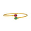 22K Yellow Gold, Emerald, & Ruby Bangle (8.5gm)