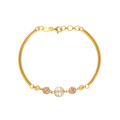 22K Multi-Tone Gold Beaded Bracelet (6.8gm)