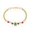 22K Yellow Gold, Emerald, & Ruby Bracelet (7.3gm)