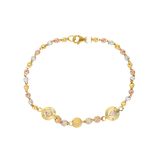 22K Multi-Tone Gold Beaded Bracelet (5.7gm) | 


Adorn your wrist with the grace and elegance of this 22k gold beaded bracelet by Virani Jewele...