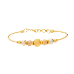 22K Multi-Tone Gold Beaded Bangle (10.9gm)