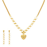22K Yellow Gold Heart Necklace Set (15.8gm) | 



Virani Jewelers presents a fine adornment in the form of this 22K gold heart pendant necklace...