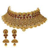 22K Gold & Ruby Antique Choker Set (98.9gm) | 


Indulge the regal beauty of rubies and antique gold with this 22k gold necklace and earring se...