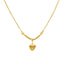22K Yellow Gold Beaded Heart Necklace Set (13.5gm)