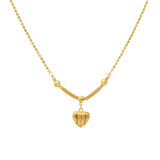 22K Yellow Gold Beaded Heart Necklace Set (13.5gm) | 


Revel in radiant splendor of this adorable 22k gold necklace and earring set by Virani Jeweler...