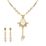 22K Yellow & White Gold Beaded Heart Necklace Set (15.6gm) | 


Embrace the ethereal beauty of this 22k gold necklace and earring set by Virani Jewelers, ador...