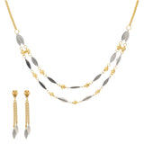 22K Yellow & White Gold Flat Bead Necklace Set (12.6gm) | 


Virani Jewelers presents golden glamour in the form of this 22k gold necklace and earring set,...