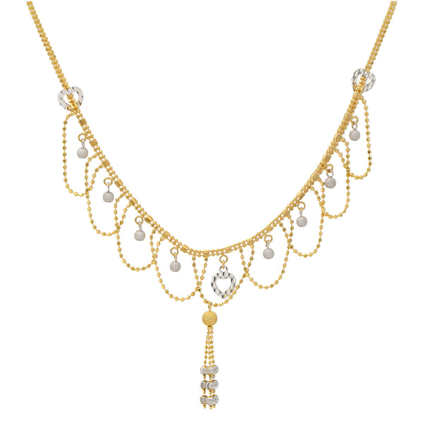 22K Yellow & White Gold Beaded Necklace Set (15.7gm) | 


Adorn yourself in a timeless beauty of elegance with this 22k gold necklace and earring set by...