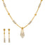 22K Yellow & White Gold Beaded Heart Necklace Set (14.2gm)