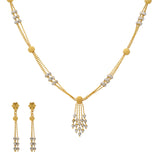 22K Yellow & White Gold Beaded Heart Necklace Set (14.2gm) | 


Virani Jewelers presents an intricate beauty in the form of this 22k gold necklace and earring...